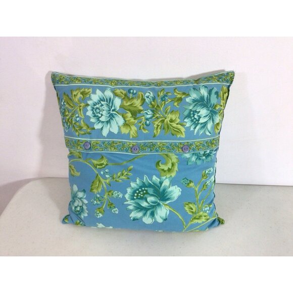 April Cornell Throw Pillow Flowers Cotton Back 16” Insert Included - Picture 5 of 6